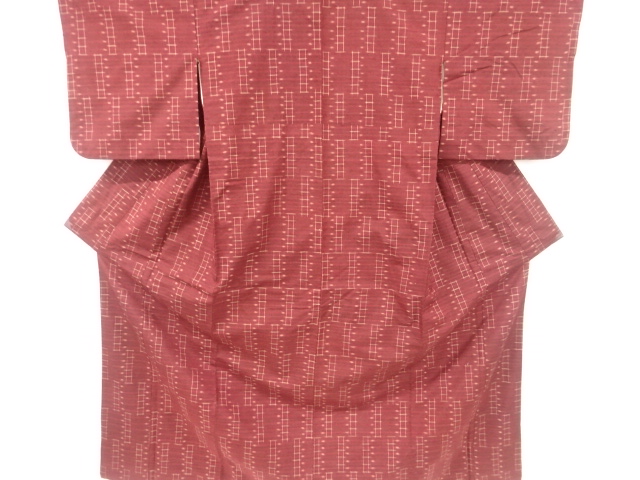 抽象模様織り出し手織り節紬着物